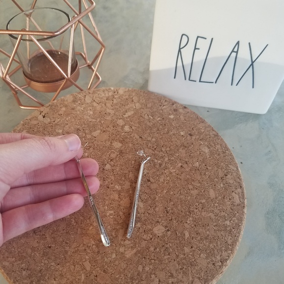 Silver Kendra Scott Pave Melissa Earrings - Picture 2 of 3